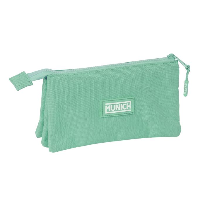 Trousse Fourre-Tout Triple Munich Basic Turquoise 22 x 12 x 3 cm 2