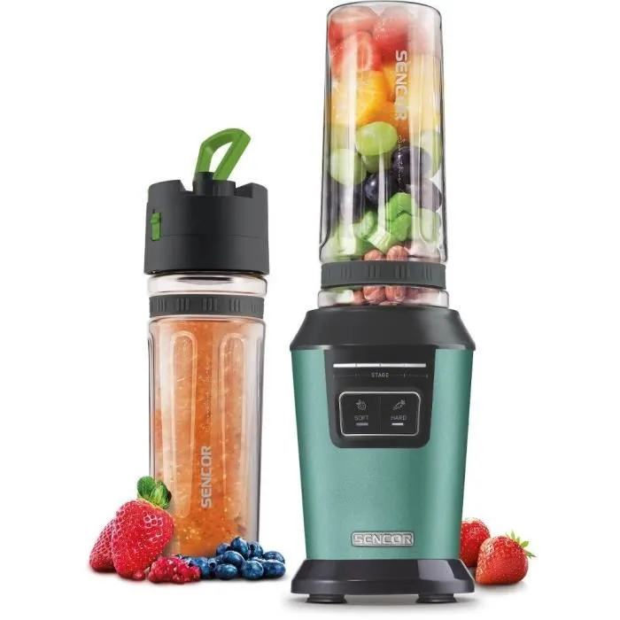 Sencor SBL 7171GR - Machine à smoothie portable 800 W, 0.6 L, 2 programmes (SOFT/HARD), 6 lames acier inox, bouteille Tritan sans BPA Sencor SBL 7171GR - Machine à smoothie portable 800 W, 0.6 L, 2 programmes (SOFT/HARD), 6 lames acier inox, bouteille Tritan sans BPA