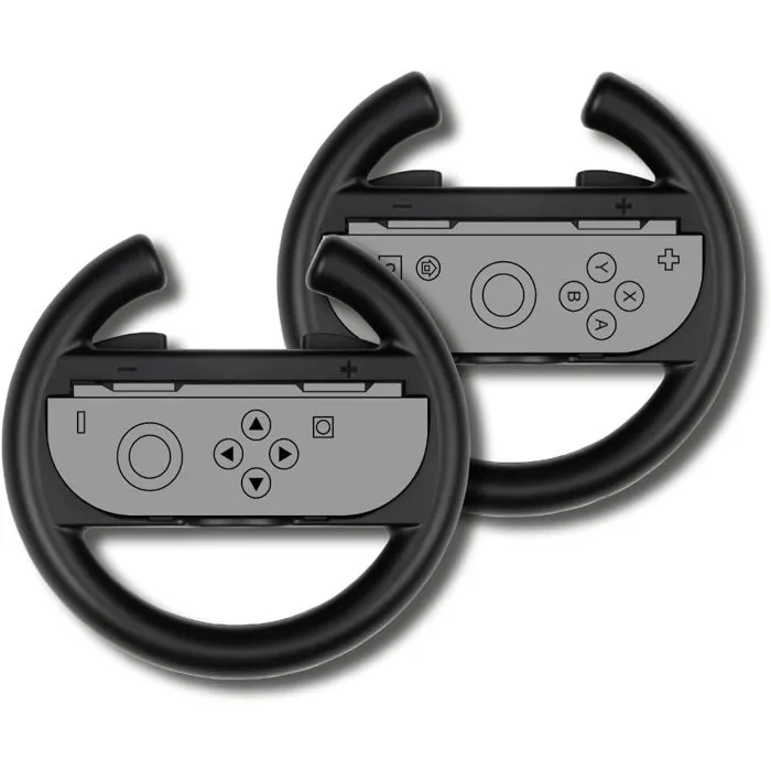 Konix - Volants de course pour Joy-Con Nintendo Switch 2, ergonomiques et simples à installer - Améliorez l'immersion dans vos jeux - Noir Konix - Volants de course pour Joy-Con Nintendo Switch 2, ergonomiques et simples à installer - Améliorez l'immersion dans vos jeux - Noir
