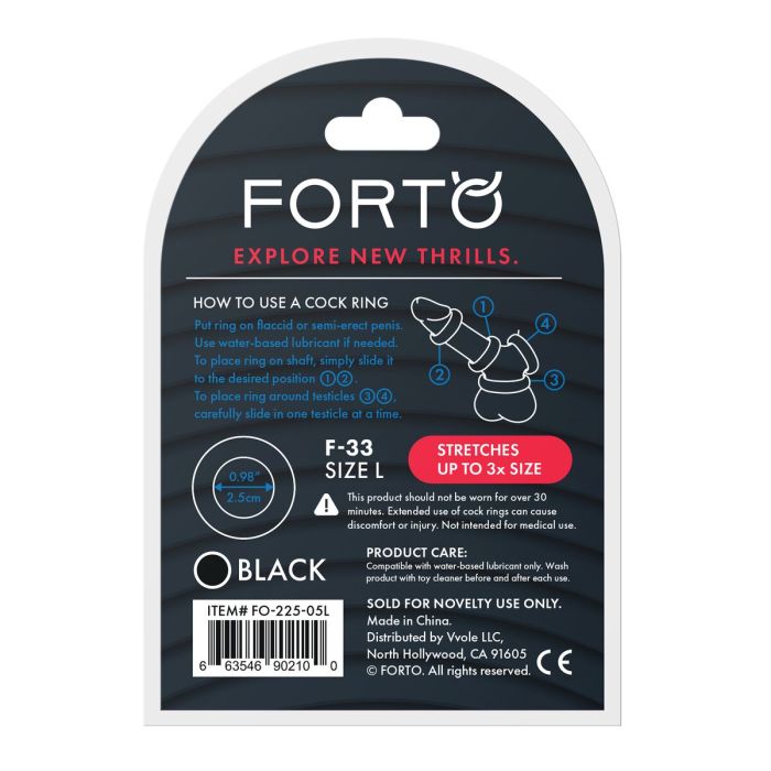 Anneau Pénis Forto Noir L (L) Ø 25 mm 2 Anneau Pénis Forto Noir L (L) Ø 25 mm 2