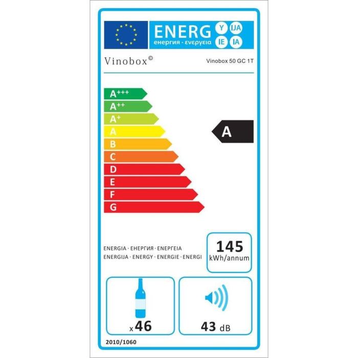 Bar à Vins Vinobox V50GC1TI Noir 2