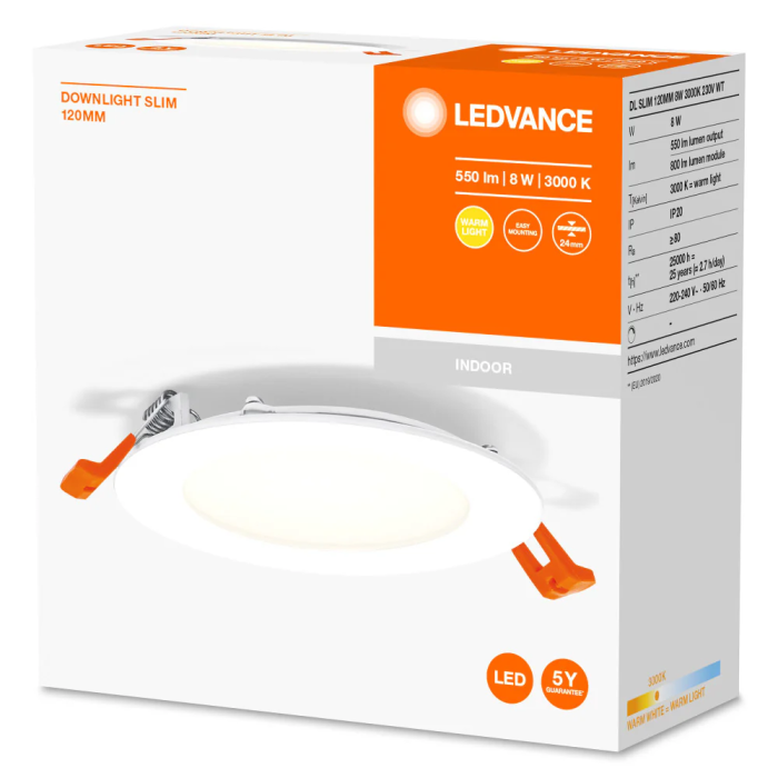 Ledvance LVE-4058075573079 Downlight LED 8W 550Lm 3000K 110° IP20 1