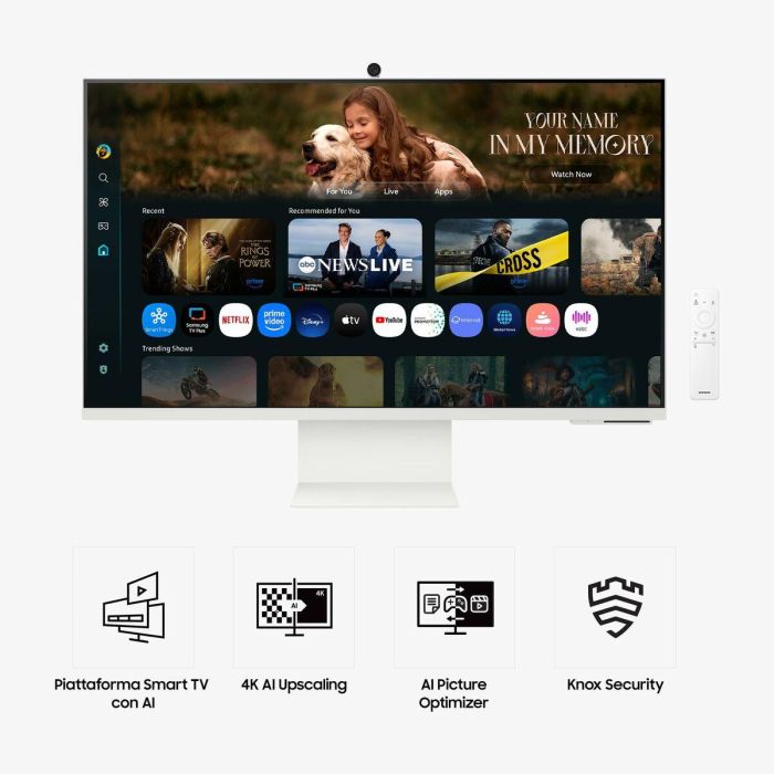 Monitor Gaming Samsung M8 M80F S32FM801UU 4K Ultra HD 32" 9