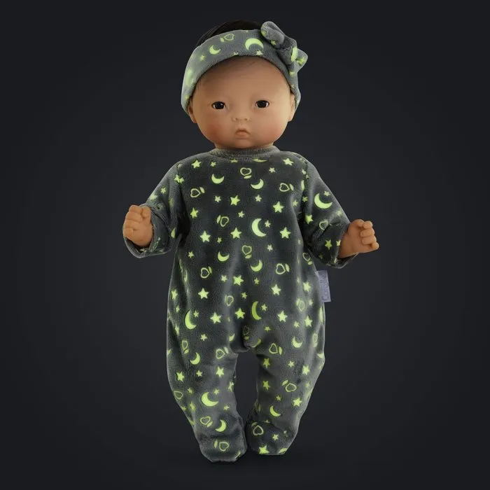 Corolle Pyjama pour poupon phosphorescent 30 cm Brille dans la Nuit avec motifs étoiles et lunes - Doux