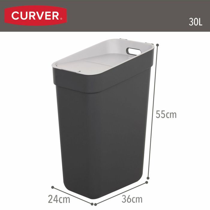 Poubelle Curver Gris Plastique 30 L (6 Unités) 3
