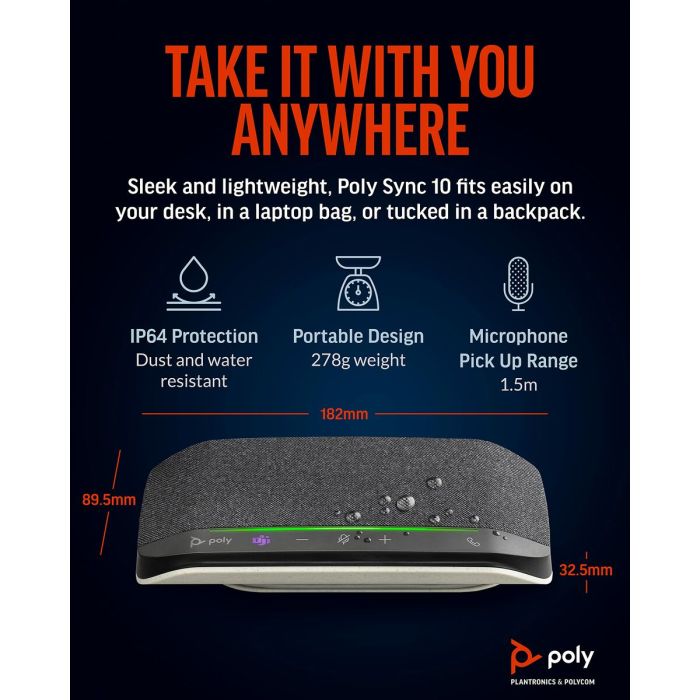 Haut-parleurs bluetooth portables Poly 77P34AA 4