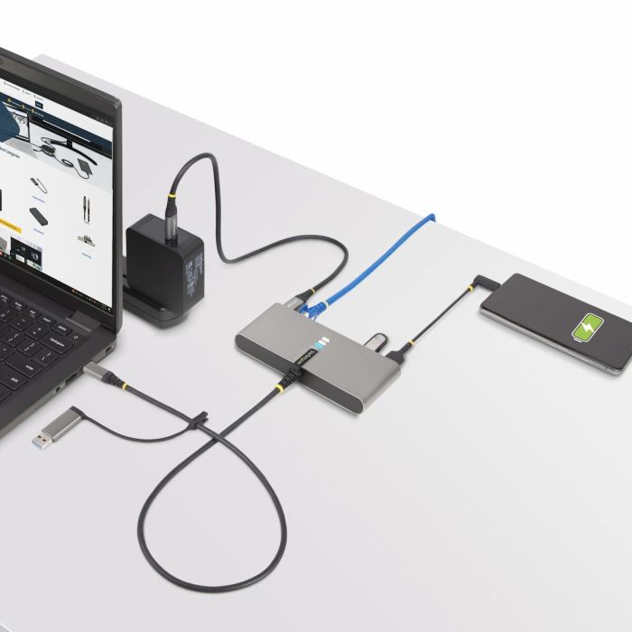 Câble USB Startech 5G2A1SGBB-USB-C-HUB Gris 8 Câble USB Startech 5G2A1SGBB-USB-C-HUB Gris 8
