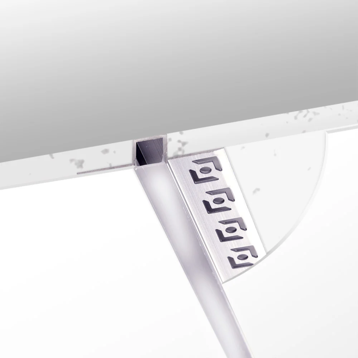 BX3 LIGHT BX3-PA-639-2M - Profil en aluminium encastrable pour plaques de plâtre, diffuseur pour bande LED 9mm, 2 mètres, intérieur