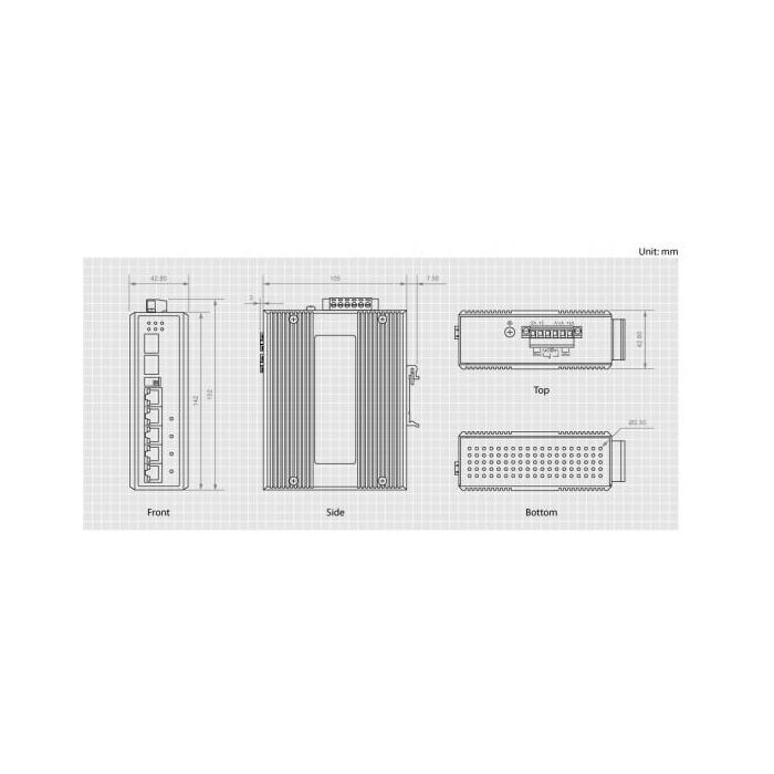 Switch 4x GE IES-0600 2xGSFP 1
