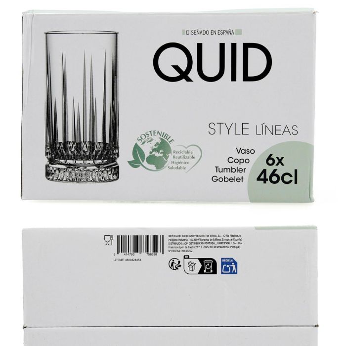 Vaso Alto Vidrio Style Quid 46 cL (6 Unidades) 5