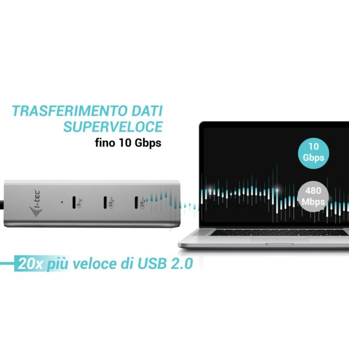 Hub USB i-Tec C31HUBMETAL8KPDPRO Argenté 7 Hub USB i-Tec C31HUBMETAL8KPDPRO Argenté 7