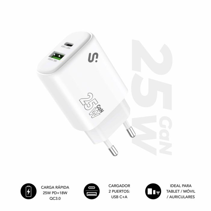 Chargeur mural Subblim SUBCHG-6G2510 Blanc 25 W 7 Chargeur mural Subblim SUBCHG-6G2510 Blanc 25 W 7