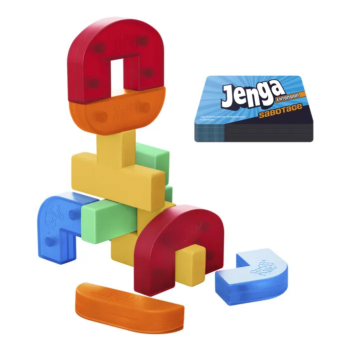 Hasbro Gaming Pack d'Extension Jenga Sabotage - Jeu d'Ambiance Familial et Stratégique pour Enfants de 6 Ans et Plus