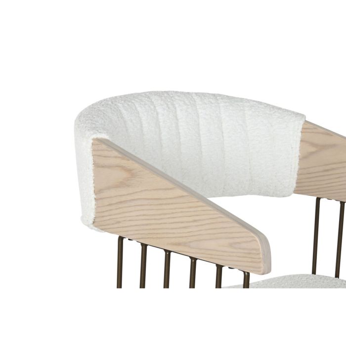 Chaise de Salle à Manger Home ESPRIT Blanc Polyester Bois 51 x 55 x 76,5 cm 1
