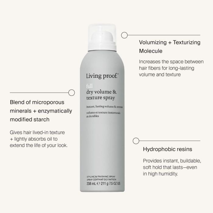 Spray volumateur Living Proof Full 238 ml Texturiseur 1 Spray volumateur Living Proof Full 238 ml Texturiseur 1