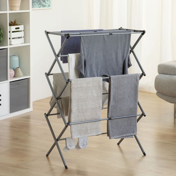 Séchoir à Linge Métallique Pliable et Extensible avec 3 Hauteurs Cloxy InnovaGoods 11 Barres 5