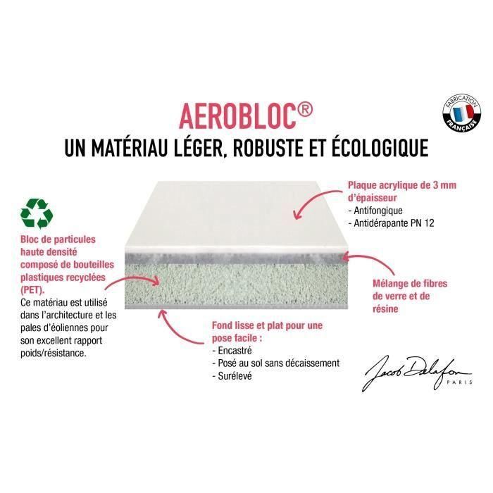 Receveur de douche extra-plat Jacob Delafon IPSO 90x90x3 cm - Blanc Mat Texture Pierre 3