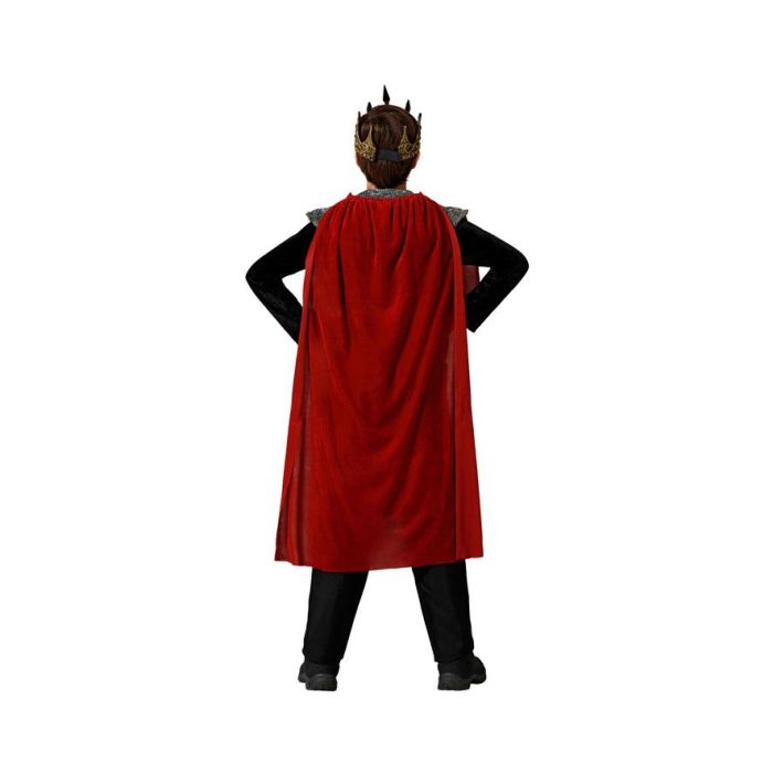 Déguisement Enfant Roi Médiéval Rouge avec Tunique, Pantalon, Cape et Ceinture - Taille 5-6 Ans