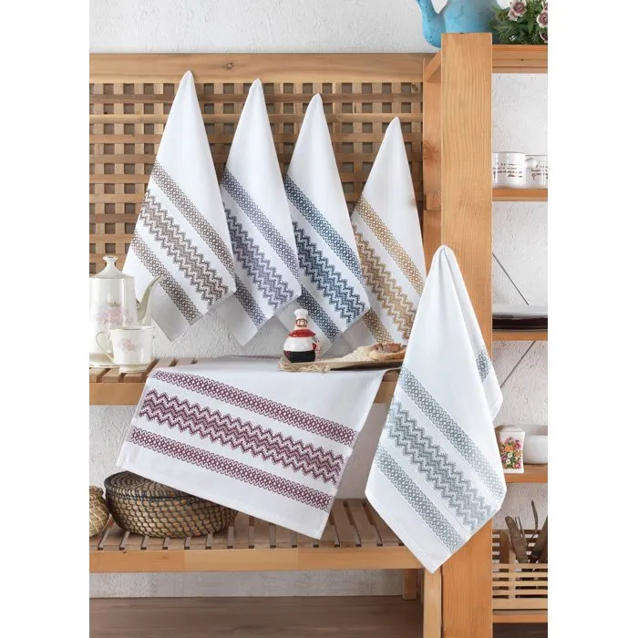 Ensemble de 6 serviettes de toilette en coton - 40 x 60 cm - Multicolore (Blanc, Marron, Jaune, Bleu, Violet, Gris) Ensemble de 6 serviettes de toilette en coton - 40 x 60 cm - Multicolore (Blanc, Marron, Jaune, Bleu, Violet, Gris)