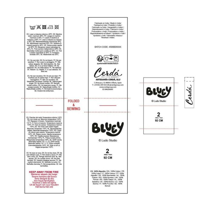 Pyjama Enfant Bluey Beige 1 Pyjama Enfant Bluey Beige 1