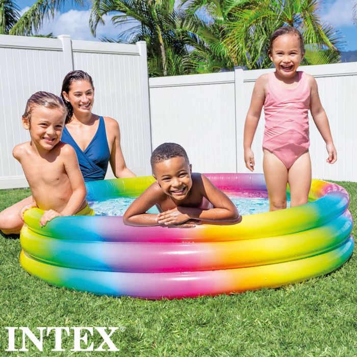 Pataugeoire gonflable pour enfants Intex Multicouleur Anneaux 330 L 147 x 33 x 147 cm (6 Unités) 2