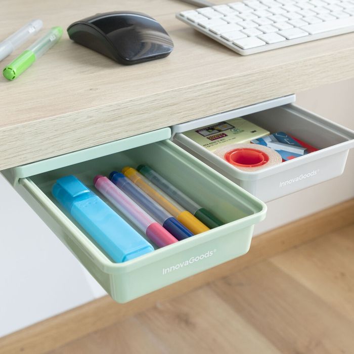 Jeu de Tiroirs Auxiliaires Adhésifs pour le Bureau Underalk InnovaGoods Pack de 2 unités