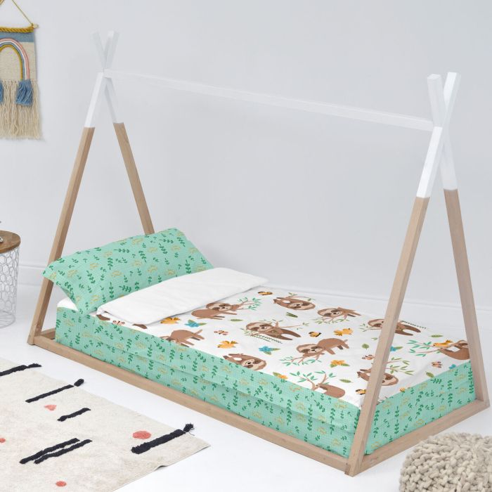 Housse de couette non rembourrée HappyFriday Moshi Moshi Happy sloth Multicouleur 90 x 200 cm 4