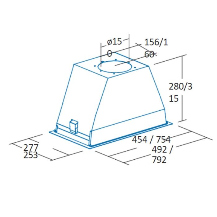 Hotte standard Cata GL75X Acier 1