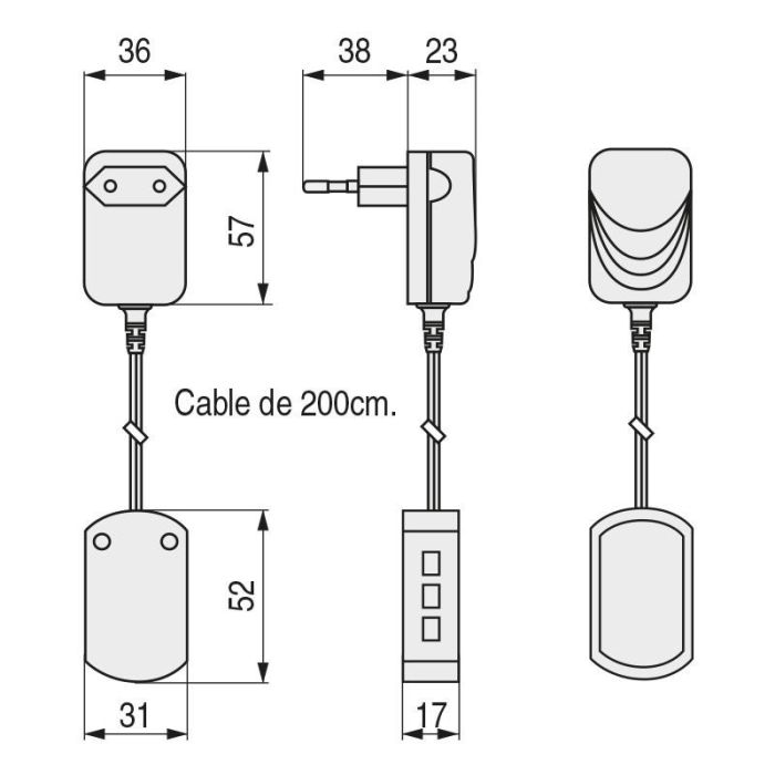Transformador Enchufe 6W Led 12V 6Vias Cable Red 2Mts. Conexion Regleta Jst. Herrajes Alk 1 Transformador Enchufe 6W Led 12V 6Vias Cable Red 2Mts. Conexion Regleta Jst. Herrajes Alk 1