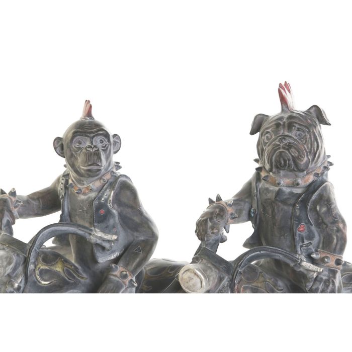 Figurine Décorative Home ESPRIT Gris foncé Motard 24 x 15 x 29 cm (2 Unités) 2