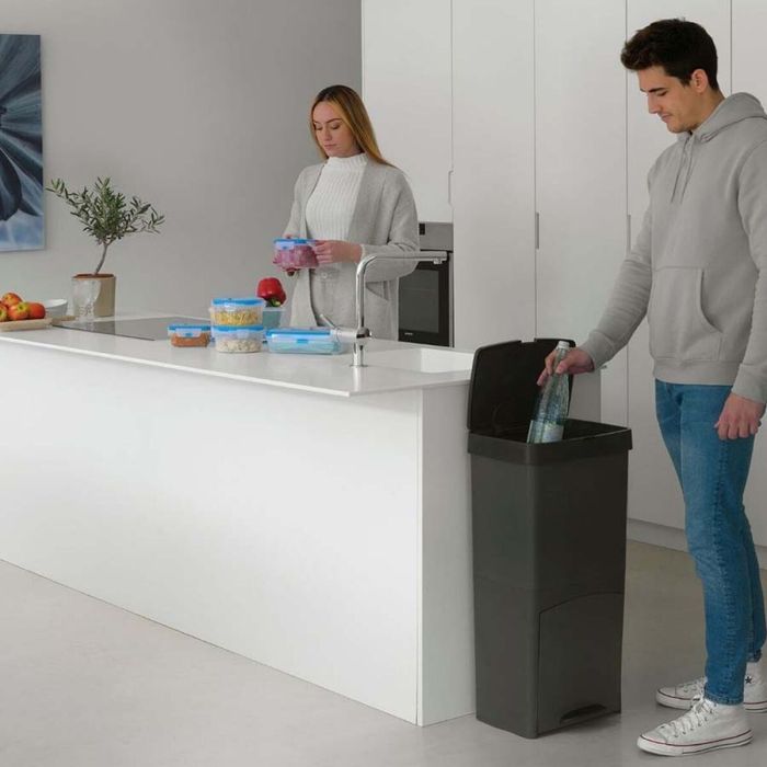 Poubelle recyclage SP Berner Anthracite 10 L 30 L x 2 Plastique 3 Compartiments (1 Unité) 1 Poubelle recyclage SP Berner Anthracite 10 L 30 L x 2 Plastique 3 Compartiments (1 Unité) 1