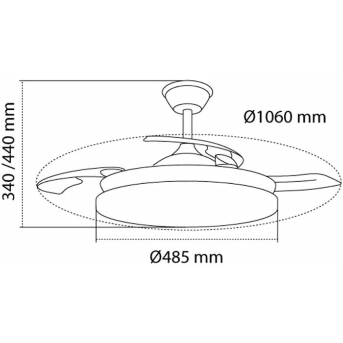 Ventilateur de Plafond avec Lumière CristalRecord Blanc 72 W (3000 K) (4000 K) 2