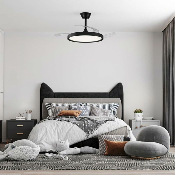 Ventilateur de Plafond avec Lumière CristalRecord Noir 43 W (3000 K) (4000 K) 1