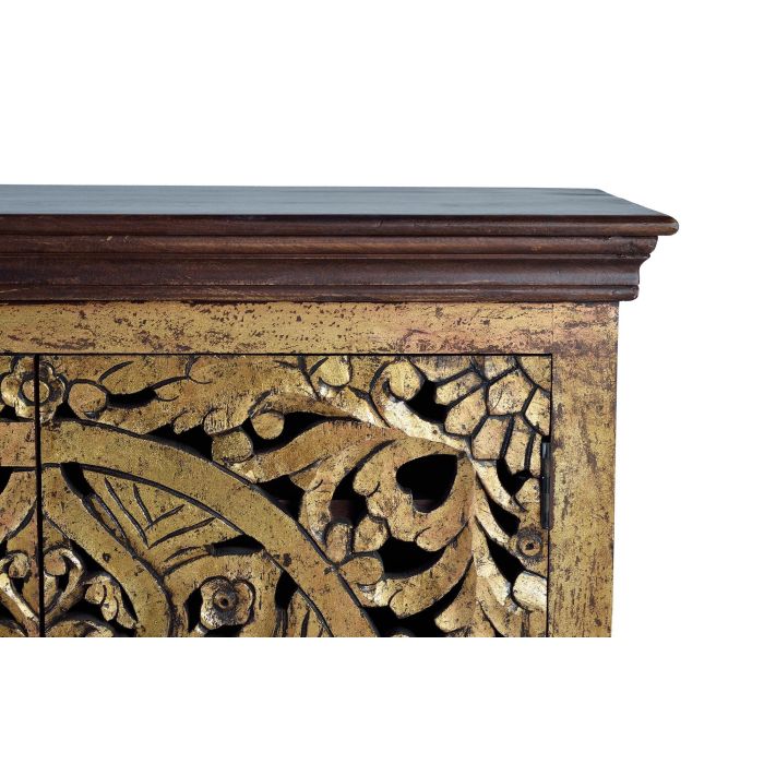 GINER Y COLOMER Aparador Buffet en Bois de Mango Sculpté avec Pan de Oro, Noir Doré et Noyer 5 GINER Y COLOMER Aparador Buffet en Bois de Mango Sculpté avec Pan de Oro, Noir Doré et Noyer 5