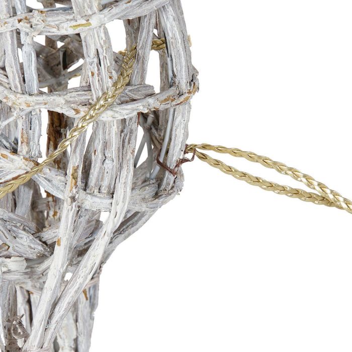 Décorations de Noël DKD Home Decor Lumière LED Blanc osier 60 x 30 x 37 cm (3 Pièces) 1