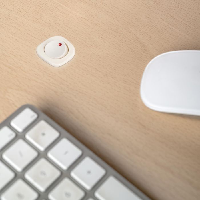 Emuca Lot de 10 interrupteurs à encastrer D21x21, Plastique, Blanc 2