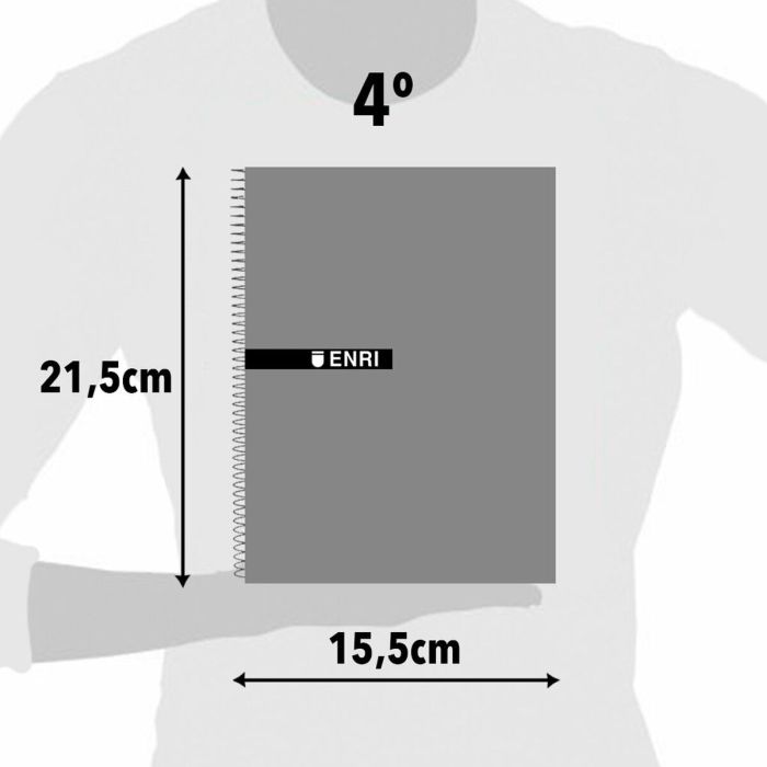 Cahier à Spirale ENRI quarto 80 Volets (10 Unités) 4