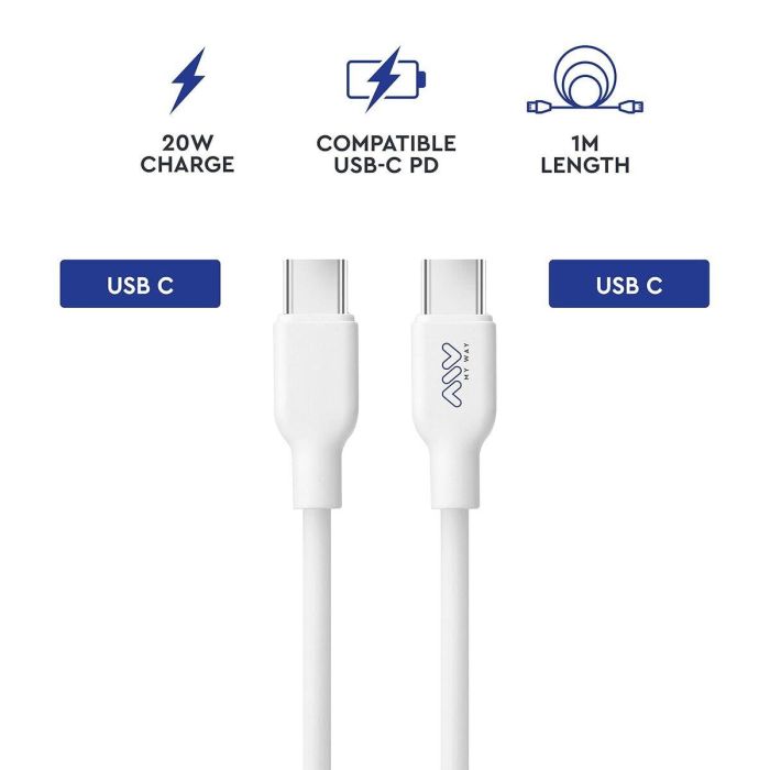 Câble USB-C vers USB-C Myway Blanc 6