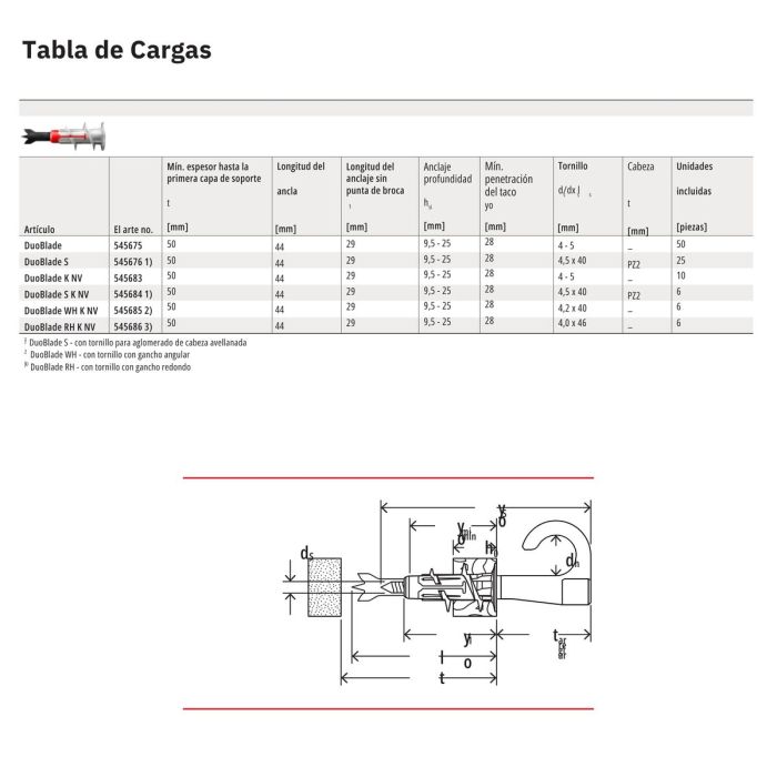 Crampons Fischer DUOBLADE 44 x 8 mm (40 Unités) 11