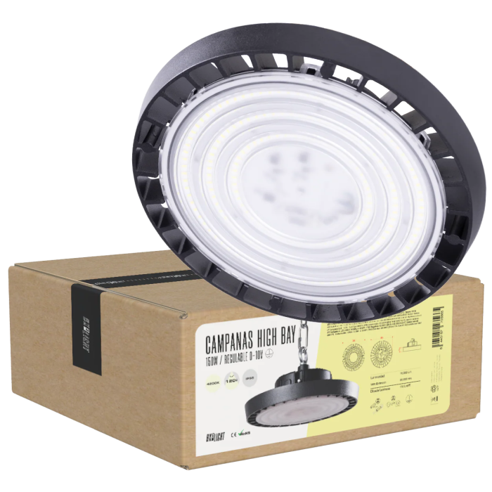 BX3 LIGHT Campana High Bay LED 150W IP65 4000K 120 degres, pour grandes hauteurs et espaces industriels - Reference BX3-HVB150W-N2-W BX3 LIGHT Campana High Bay LED 150W IP65 4000K 120 degres, pour grandes hauteurs et espaces industriels - Reference BX3-HVB150W-N2-W