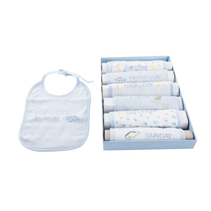 Ensemble de Bavoirs Home ESPRIT Bleu Rose Coton 19 x 29 x 3 cm (4 Unités) 1