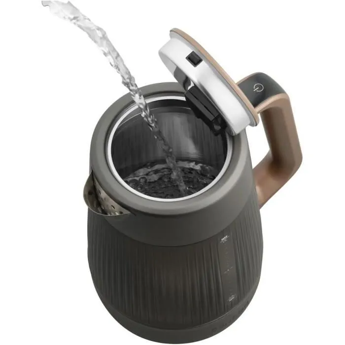 Sencor SWK 0931BK - Bouilloire électrique en verre, 1.7 L, réglage température 35-100 °C, affichage LED, arrêt automatique, Cool Touch, base pivotante 360°