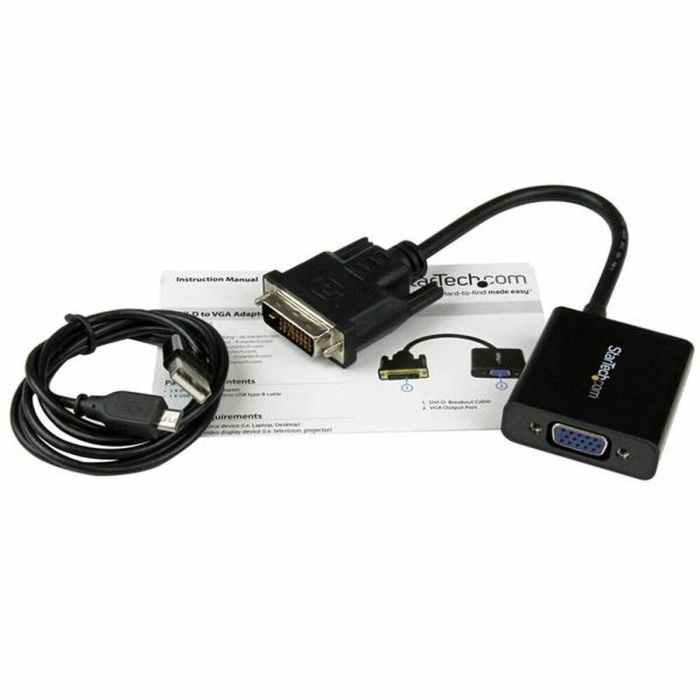Adaptateur DVI-d vers VGA Startech DVI2VGAE 0,19 m Noir 1