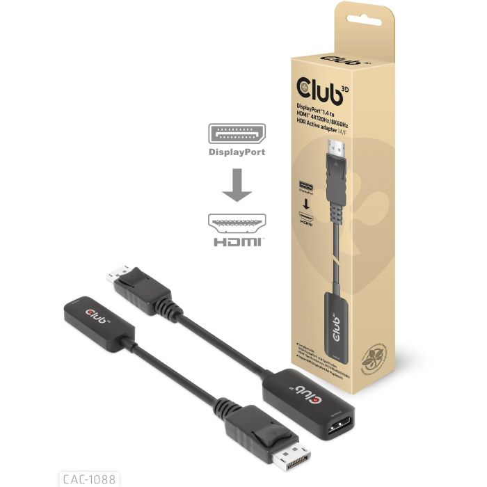 Club3D Adapter DisplayPort 1.4 > HDMI HDR 8K60Hz aktiv retail 0 Club3D Adapter DisplayPort 1.4 > HDMI HDR 8K60Hz aktiv retail 0