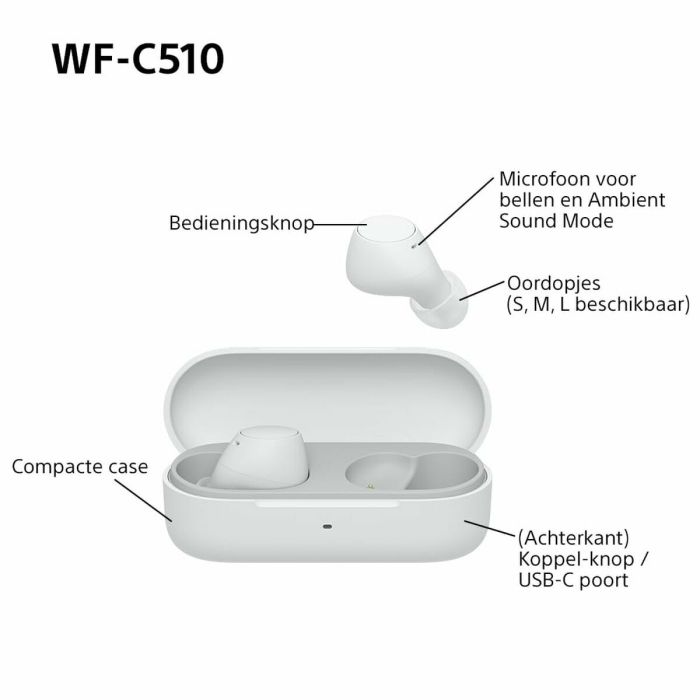 Oreillette Bluetooth Sony WF-C510 Blanc 21 Oreillette Bluetooth Sony WF-C510 Blanc 21
