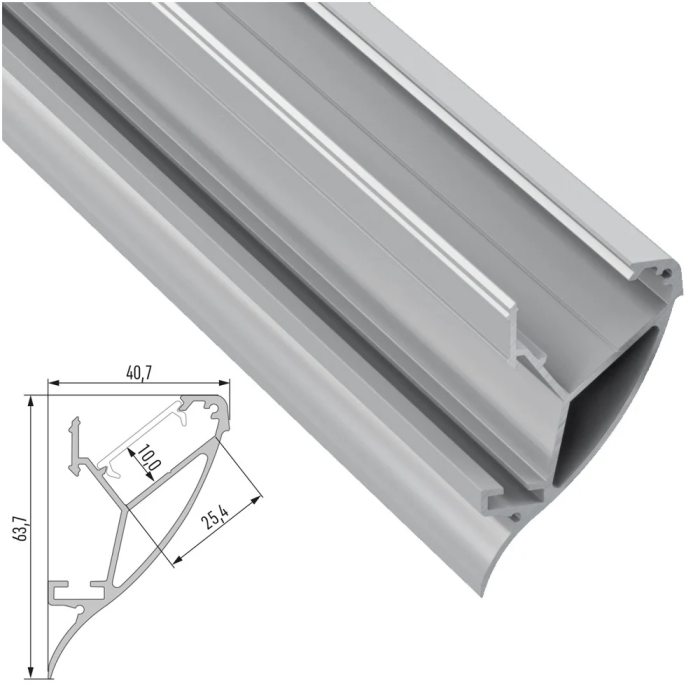 Profilé Aluminium CONVA 2,02M - Laqué Blanc 1 Profilé Aluminium CONVA 2,02M - Laqué Blanc 1