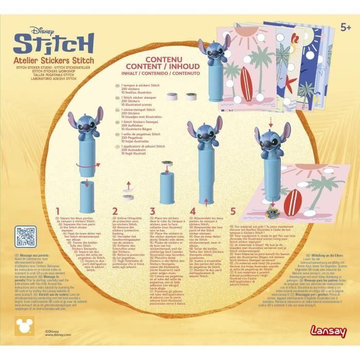 Atelier stickers - LANSAY - STITCH - 1 tampon, 200 Stickers - Des 5 ans 3