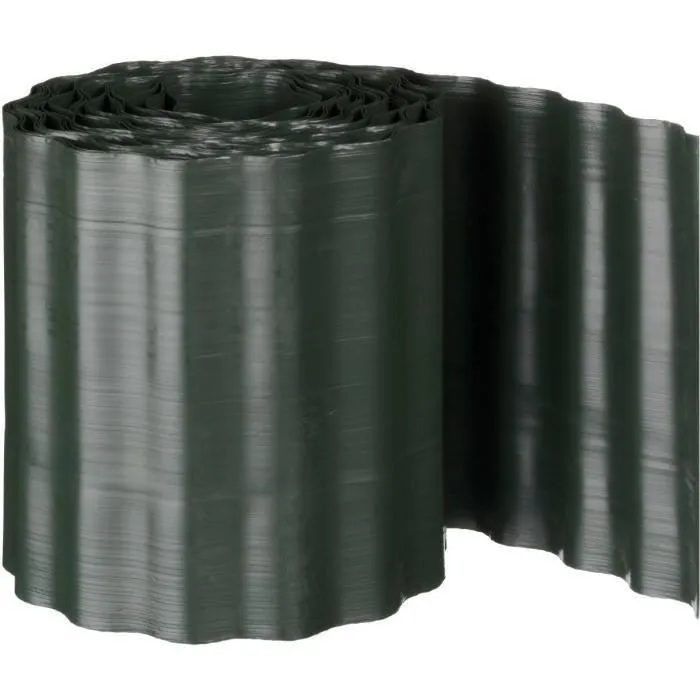 Nature - Bordure à gazon en polyéthylène vert, H 25 cm x L 9 m, souple et durable, d'origine allemande, garantie 2 ans