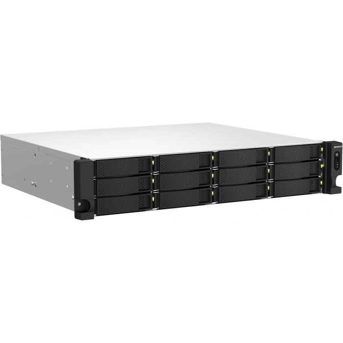 QNAP TS-1264U-RP-8G 2U 12-Bay rackmount NAS Intel Celeron N5095 quad-core 8GB onboard not expandable 12x3.5/2.5 SATA 2x300W r PSU 1