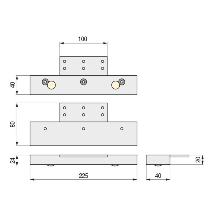 Pata Metal Altaria 40X20 L225 Cromo Q&Q 1